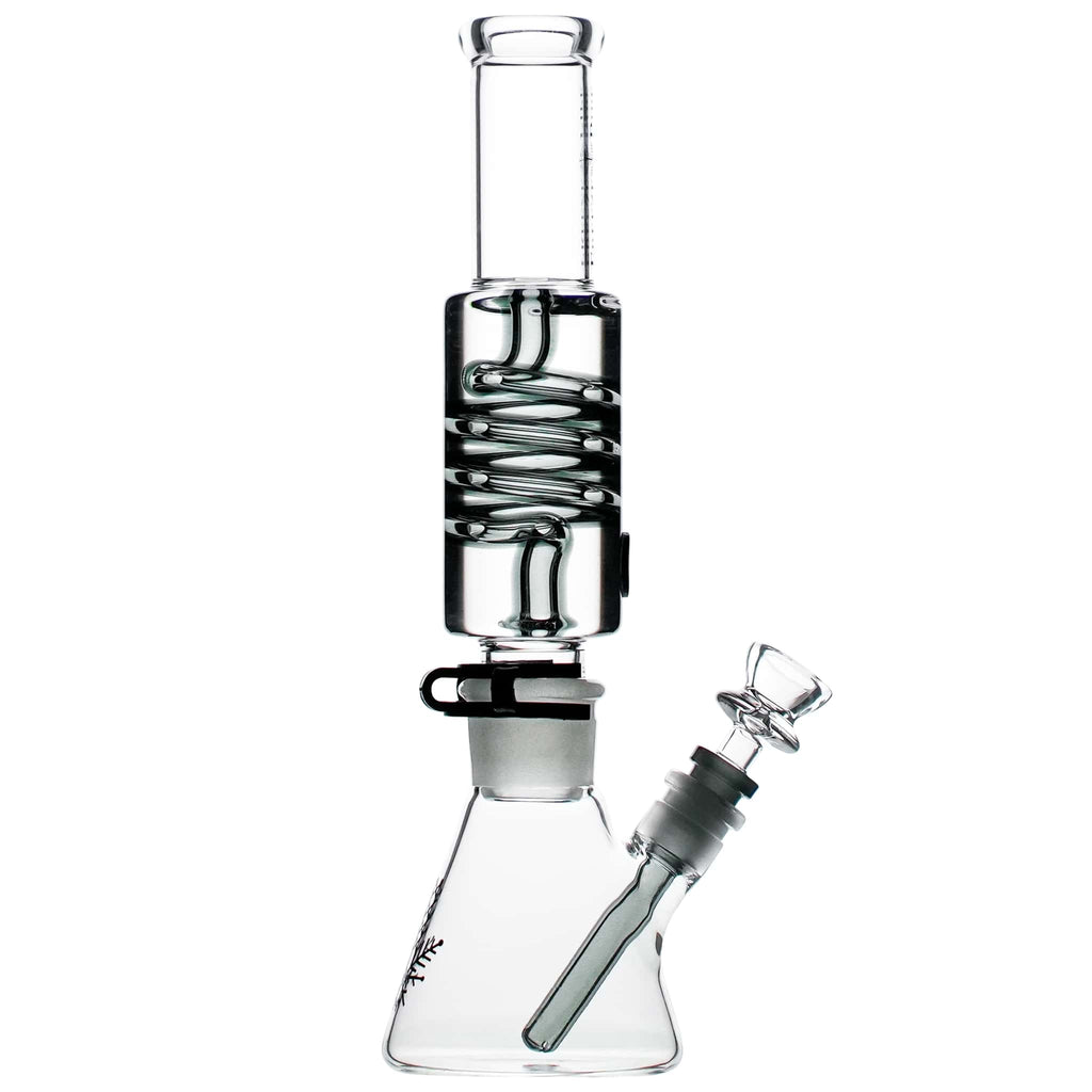 Freeze Pipe Beaker Bong with freezable glycerin coil and glass chamber for smooth, cooled hits
