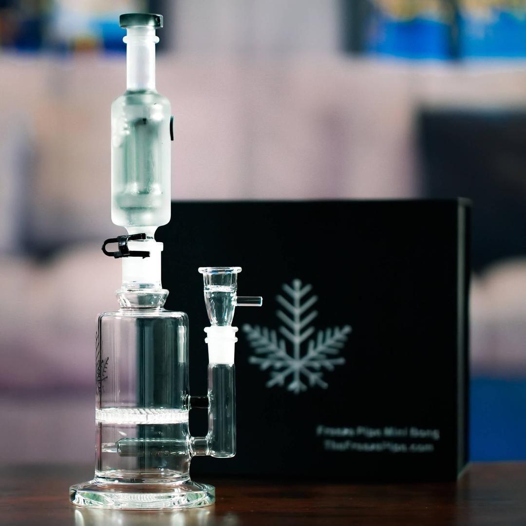 Freeze Pipe Mini Bong displayed with packaging and accessories by Go North Hemp