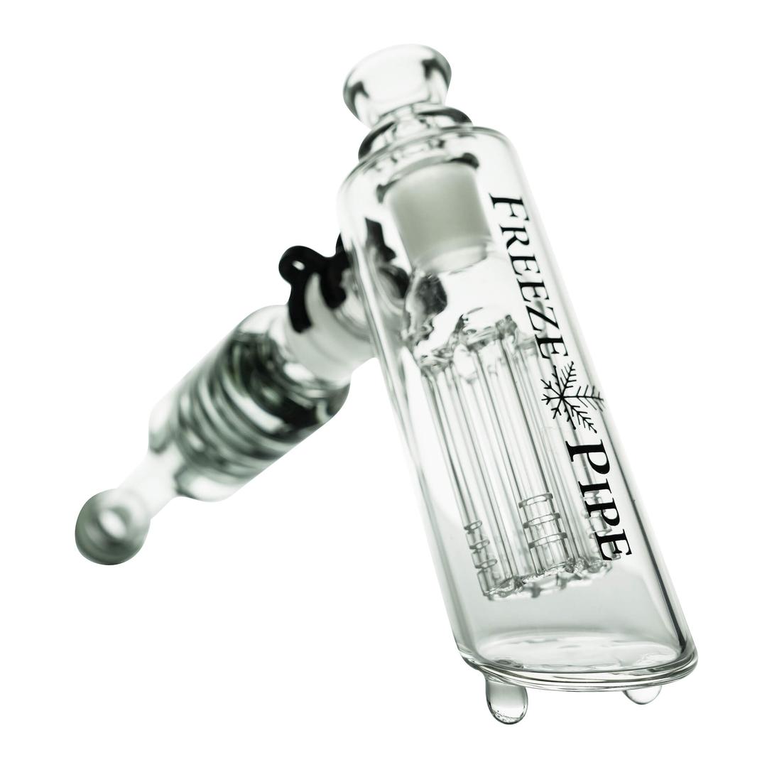 Freeze Pipe Bubbler — Clear Borosilicate Glass Body with Removable Glycerin Coil