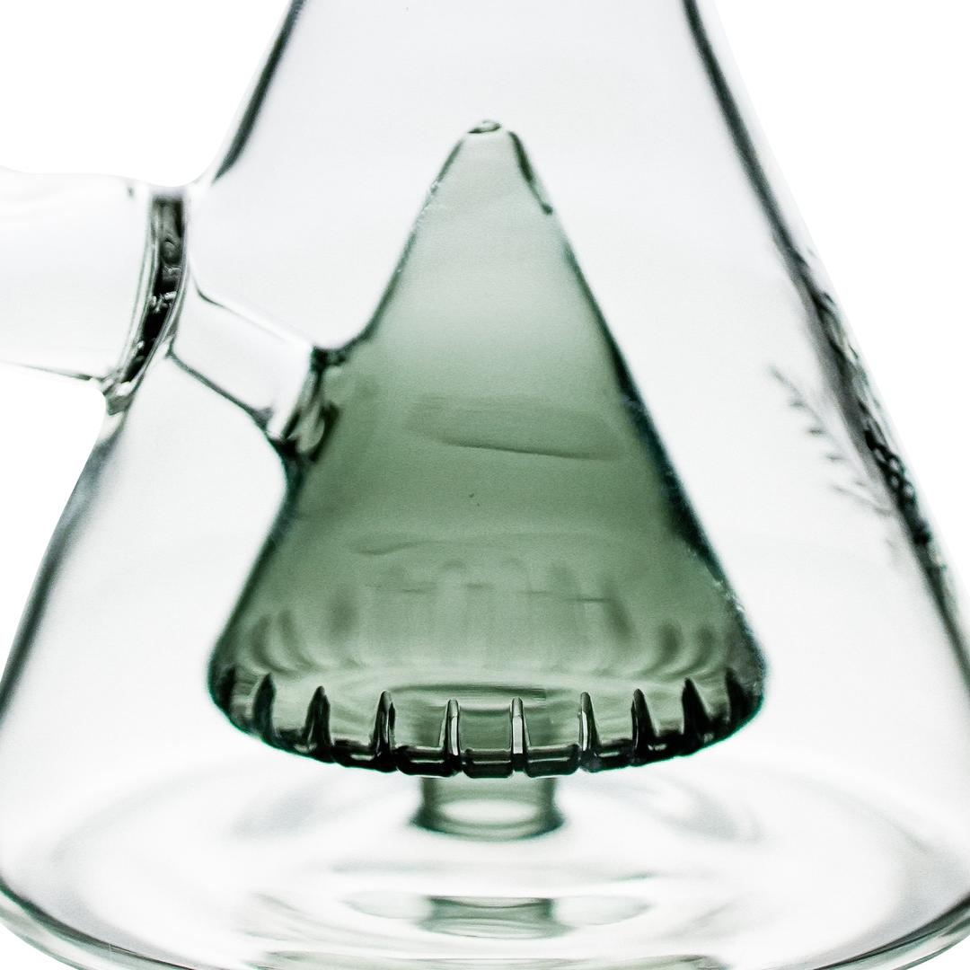 Close-up of thick borosilicate beaker base on Freeze Pipe Bong Pro for stability and smooth filtration