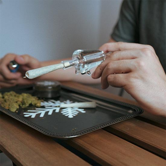 Assembling Freeze Pipe Joint Chiller on tabletop — connecting glass joint and coil