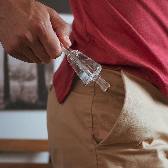 Freeze Pipe Joint Chiller fitting in pocket — compact portable smoking accessory