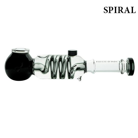 Freeze Pipe with spiral glycerin coil chamber showing airflow design for smoother, cooler hits